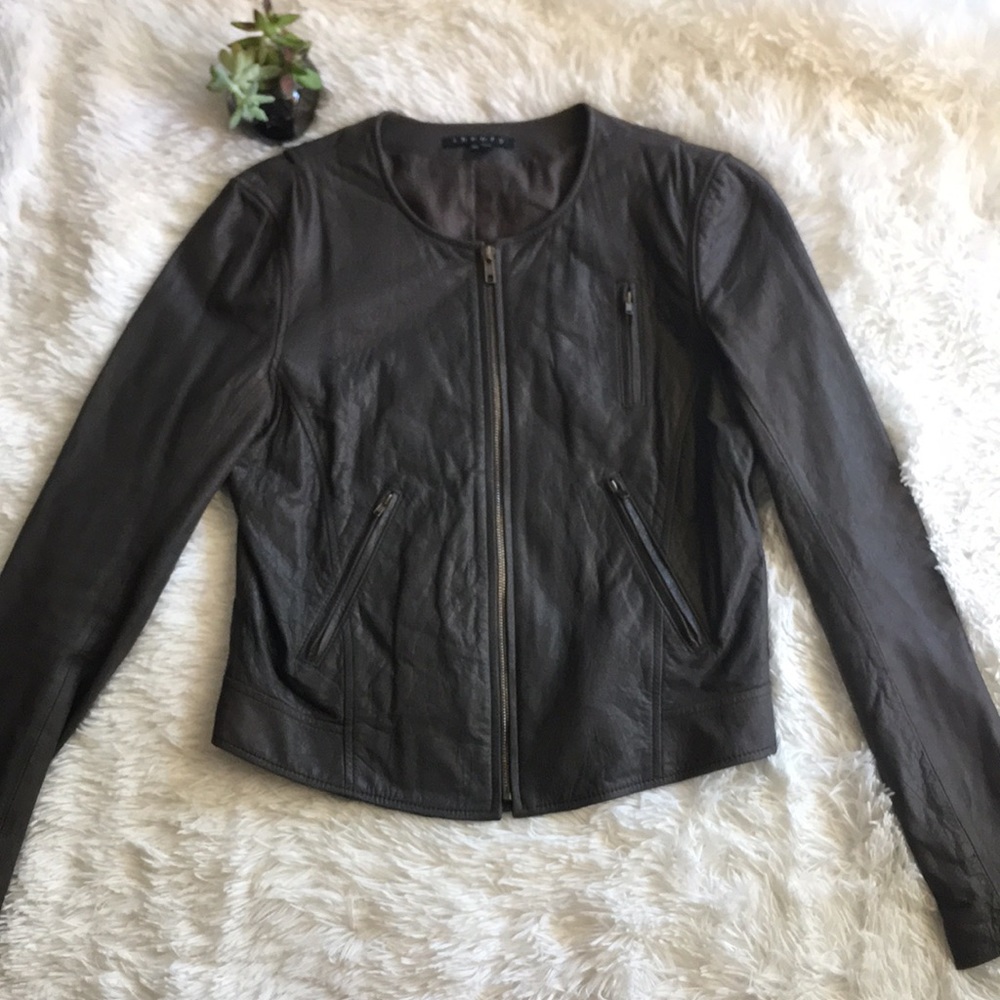 •SALE!• Theory LaMarque Leather Bomber Jacket